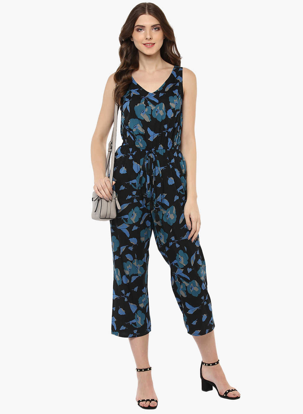 Floral store capri jumpsuit